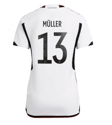 Germany Thomas Muller #13 Replica Home Stadium Shirt for Women World Cup 2022 Short Sleeve